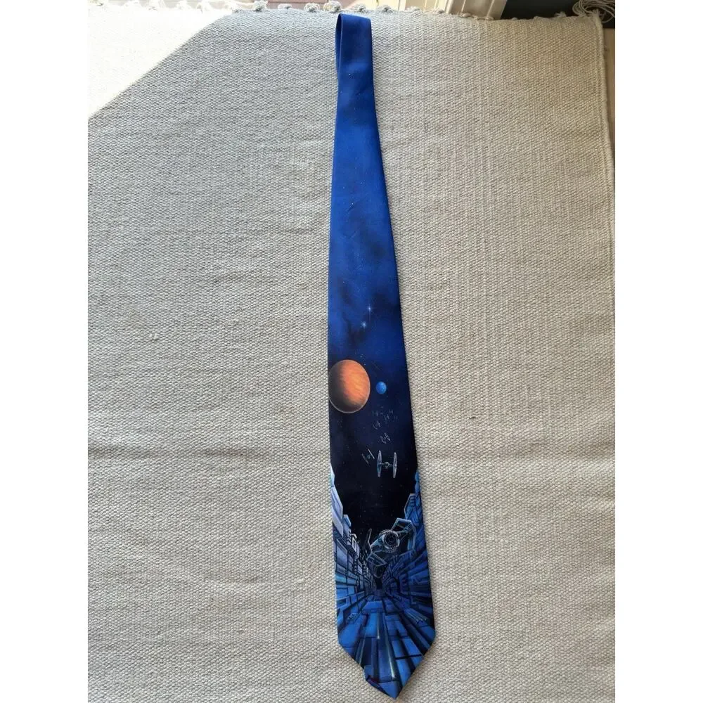 Star Wars Poster Men’s Necktie by Ralph Marlin TIE Fighter This Is The RARE ONE! - Picture 8 of 8